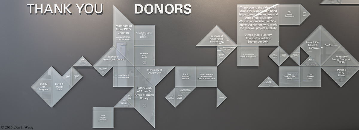 Ames Public Library Donor Wall