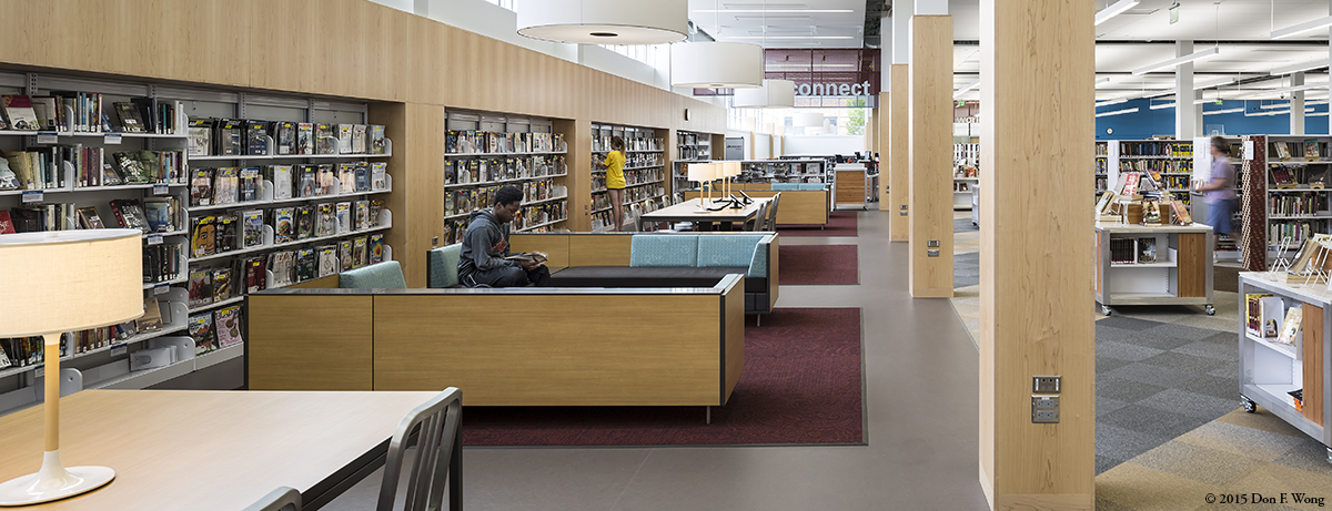 Man sitting in Ames Public Library