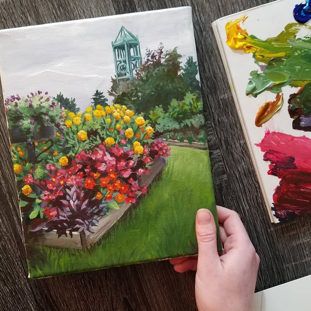 Painting of Reiman Gardens by Kelsey Wilson