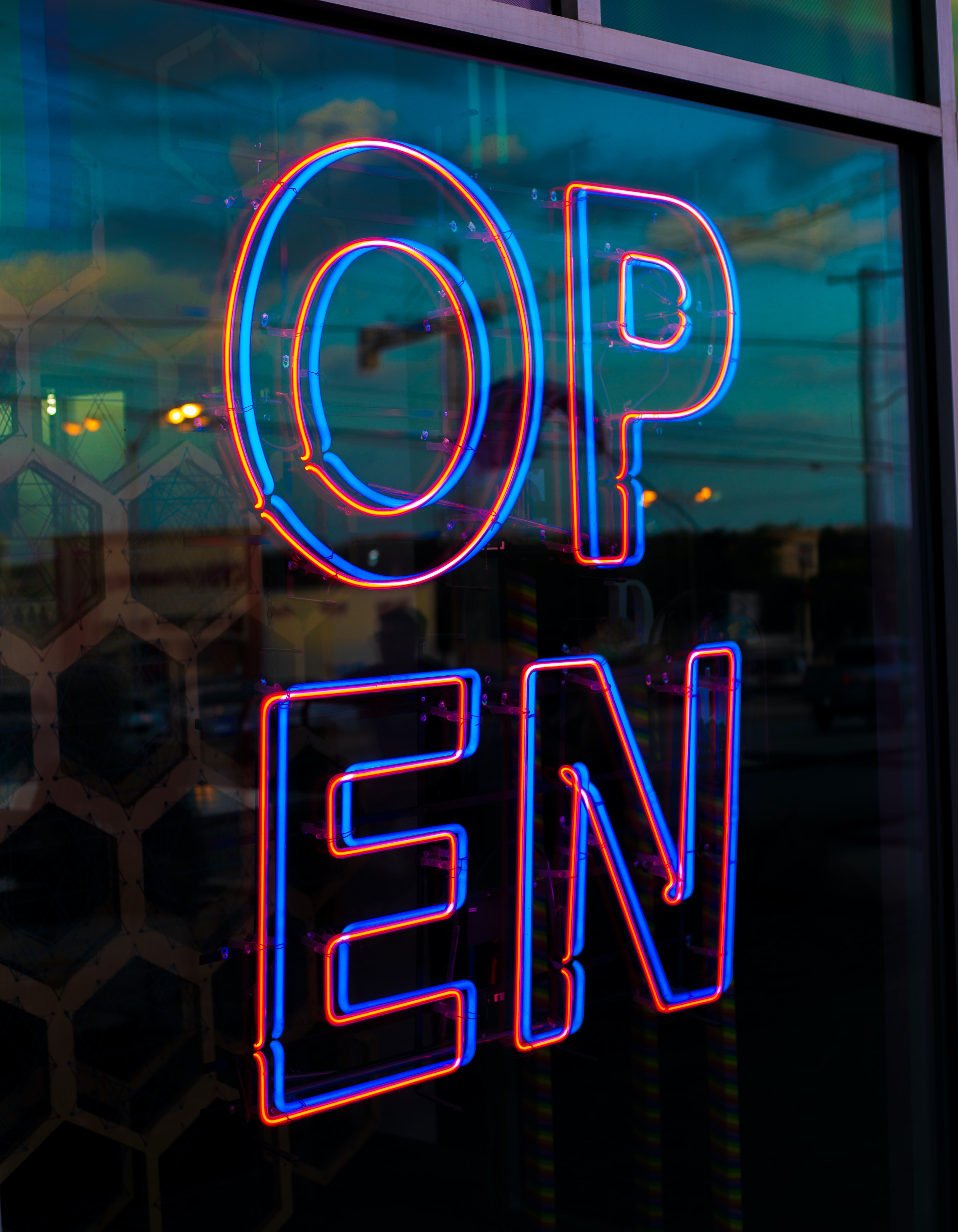 OPEN neon sign