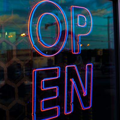 OPEN neon sign