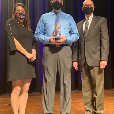 From the 2021 Martin Luther King Jr. Celebration, from left, Jill Crosser, former Human Relations Commission chair; Charles Grim, 2021 award recipient; and John Haila, Mayor