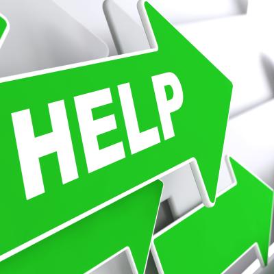 Arrows with the word "Help"