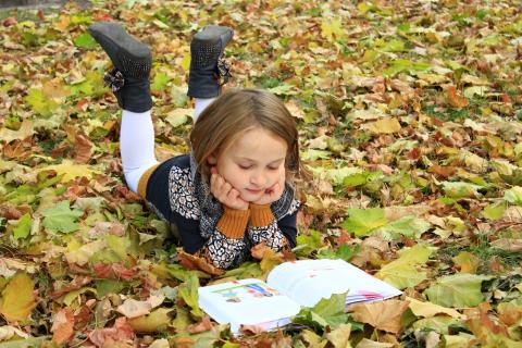 Girl Reading in Autumn