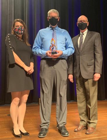 From the 2021 Martin Luther King Jr. Celebration, from left, Jill Crosser, former Human Relations Commission chair; Charles Grim, 2021 award recipient; and John Haila, Mayor
