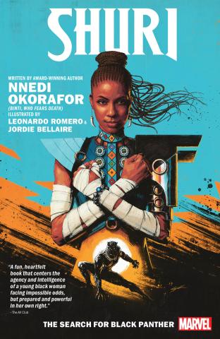 "Shuri" writen by Nnedi Okorafor illustrated by Leonardo Romero & Jordie Bellaire graphic novel cover