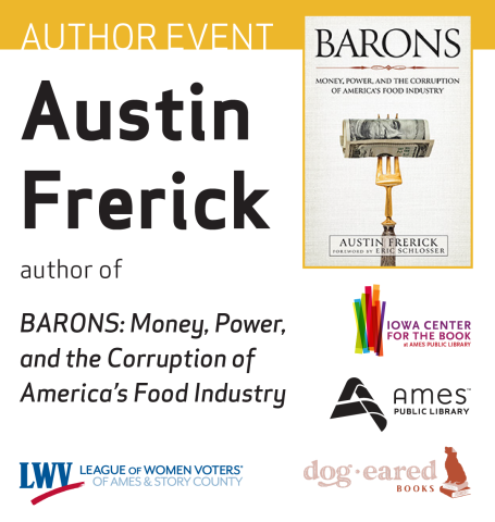 Author Event: Austin Frerick, author of Barons: Money, Power, and the Corruption of America’s Food Industry